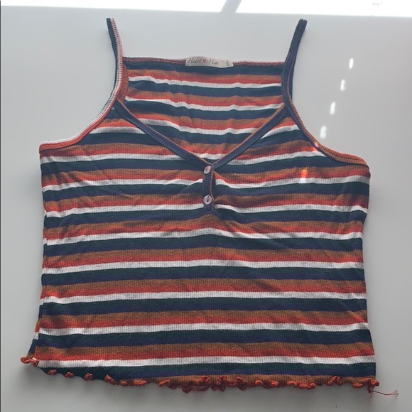 Striped, cropped tank top - Picture 2 of 2